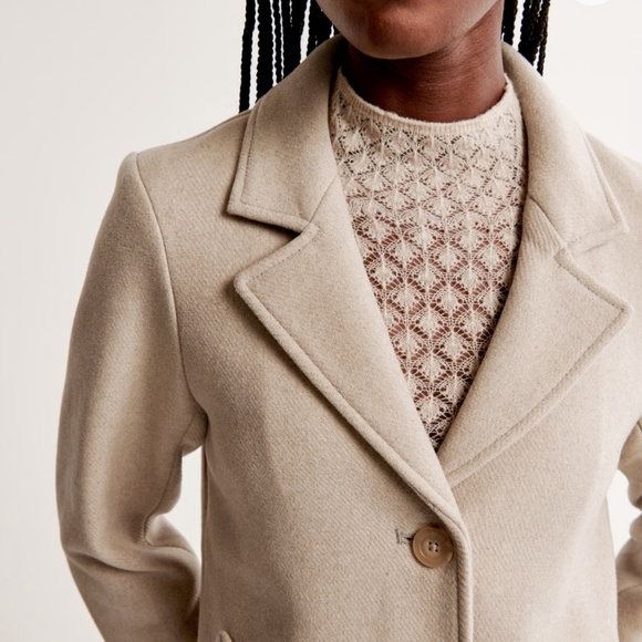 Abercrombie Wool-Blend Dad Coat in Taupe XXS Tall - Picture 5 of 6